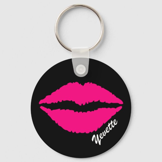 Porte-clés Pink Lip Print Custom Key Chain (Recto)