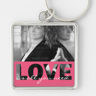 Porte-clés Pink Love Cutouts Love Is All You Need Photo