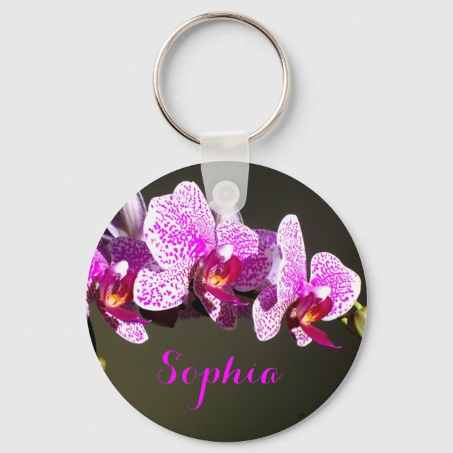 Porte-clés Pink Orchids -monogram (Recto)