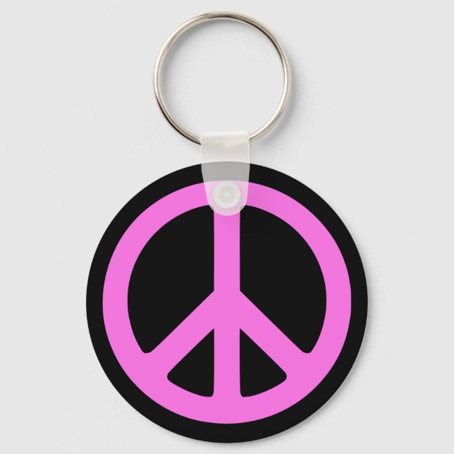 Porte-clés Pink Peace Symbol Keychain (Recto)