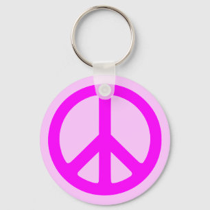 Porte-clés Pink Peace Symbol Keychain