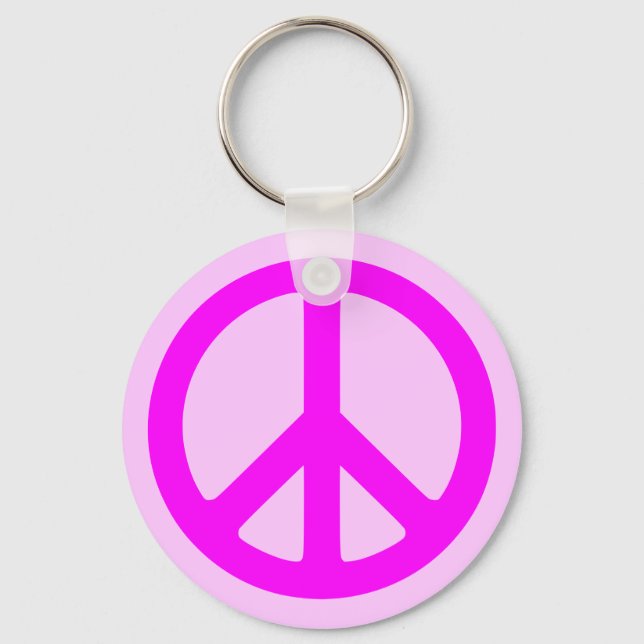 Porte-clés Pink Peace Symbol Keychain (Recto)