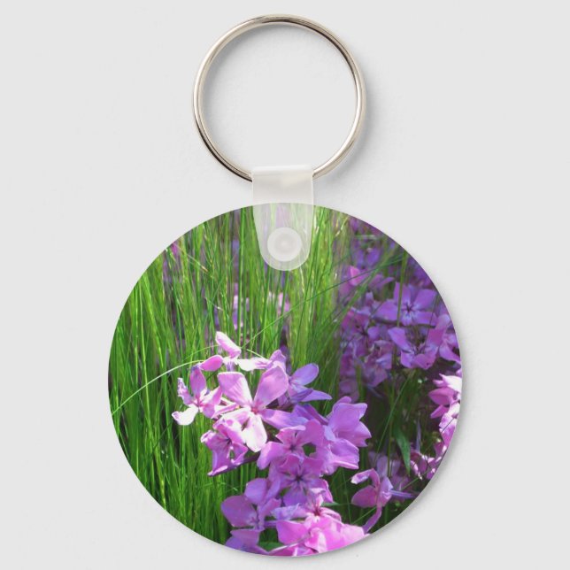 Porte-clés Pink Phlox et Grass été Floral (Recto)