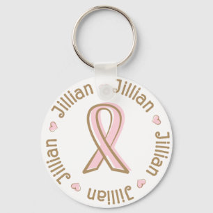 Porte-clés Pink Ribbon Breast Cancer Name Jillian
