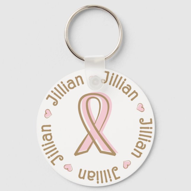 Porte-clés Pink Ribbon Breast Cancer Name Jillian (Recto)
