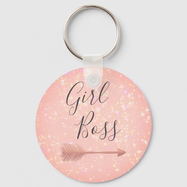 Porte-clés "Pink Shimmery Girl Boss (Recto)