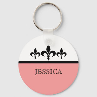 Porte-clés Pink Swanky Fleur De Lis Keychain
