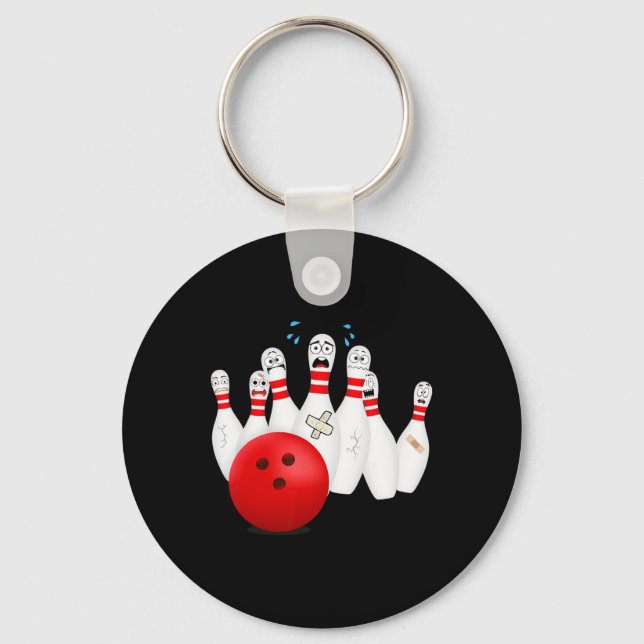Porte-clés Pins De Bowling Effrayant. Drôle cadeau Bowling (Recto)