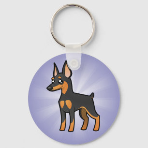 Porte-clés Pinscher miniature de bande dessinée/Manchester