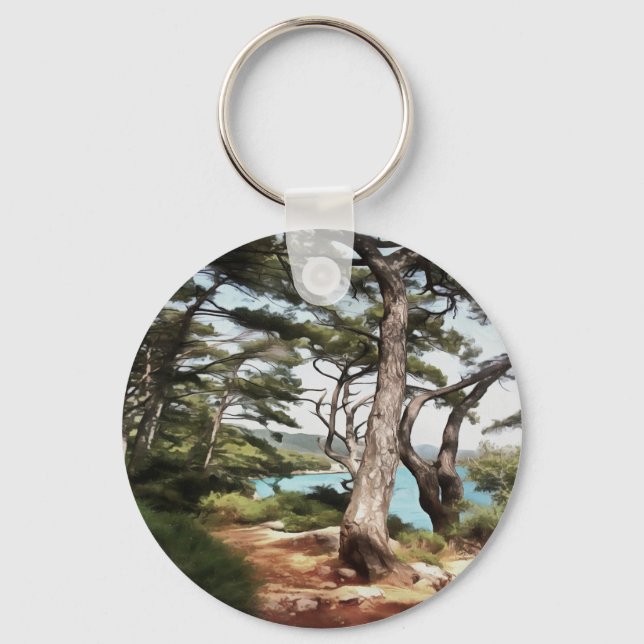 Porte-clés Pinus pinea Pinetree Forest Painting (Recto)
