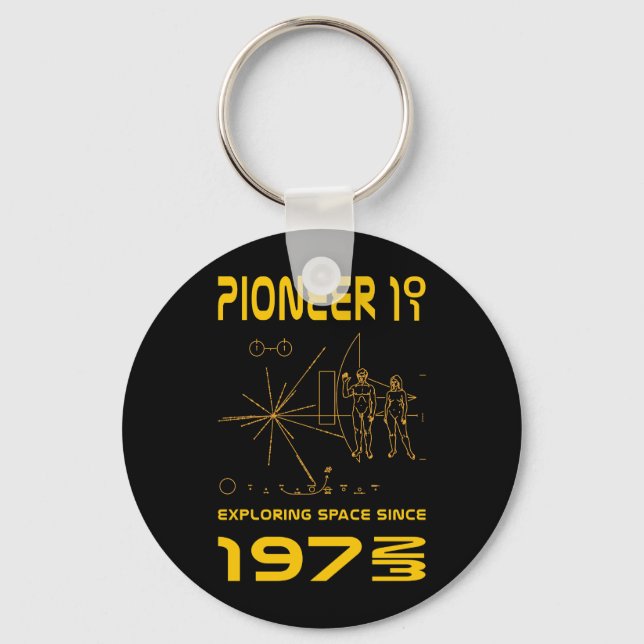 Porte-clés Pioneer 10 & 11 | Space 1972 & 1973 | gold (Recto)