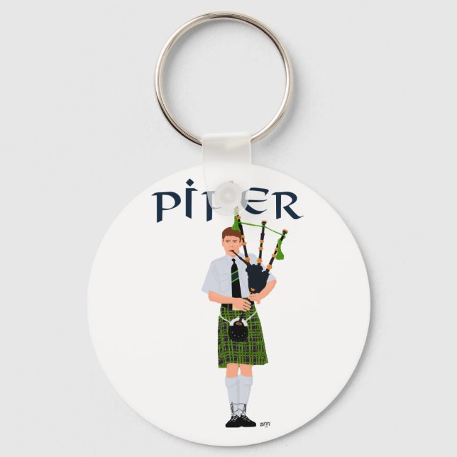 Porte-clés PIPER Carreaux Verts (Recto)