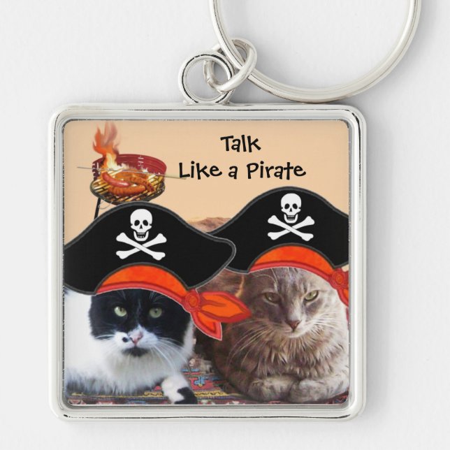 Porte-clés PIRATE CATS, Parlez comme un jour de pirates (Devant)