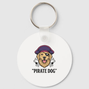 Porte-clés Pirate Chien Gravure Vintage Design de T-Shirt_1