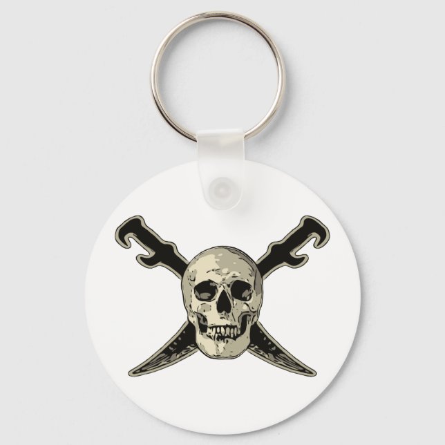 Porte-clés Pirate (Crâne) - Porte - clé de bouton de base de  (Recto)