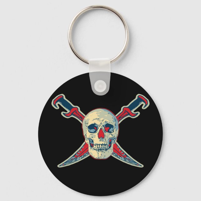 Porte-clés Pirate (Crâne) - Porte - clé de bouton de base de  (Recto)