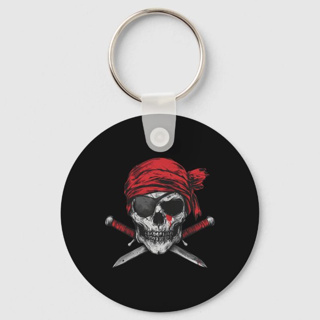 Porte-clés Pirate Drapeau Crâne Et Crossbones Squelette Graph (Recto)
