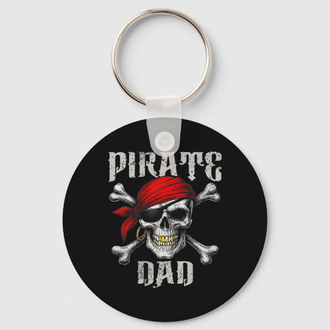 Porte-clés Pirate Papa Jolly roger Drapeau Et Crossbones Crân (Recto)
