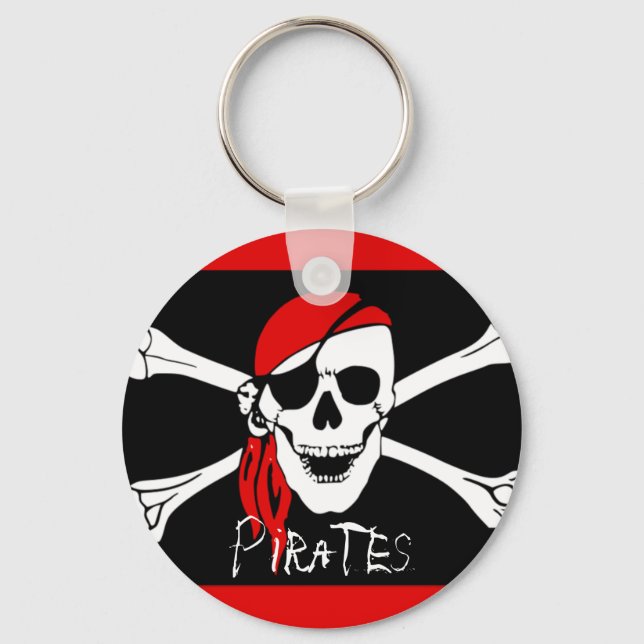 Porte-clés Pirates - Pirates noirs et rouges (Recto)