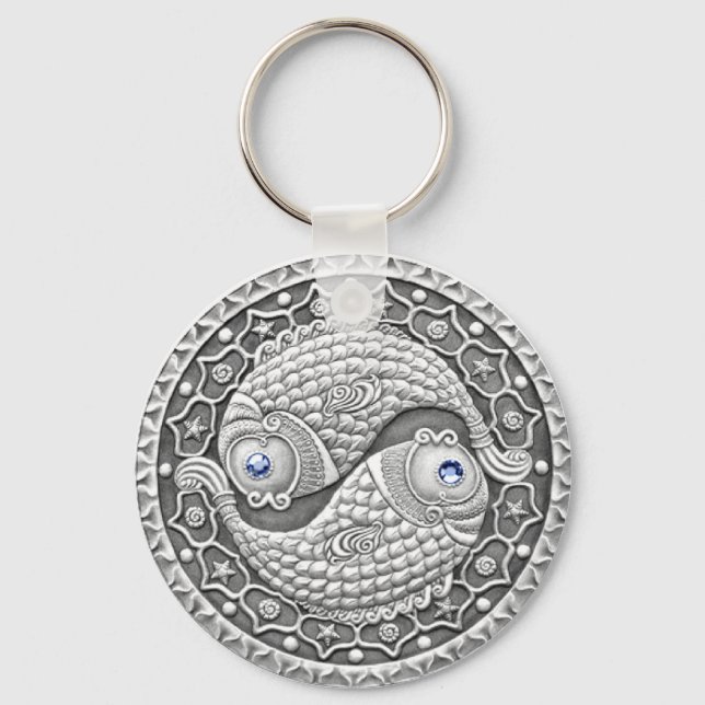 Porte-clés Pisces basic button key chain (Recto)