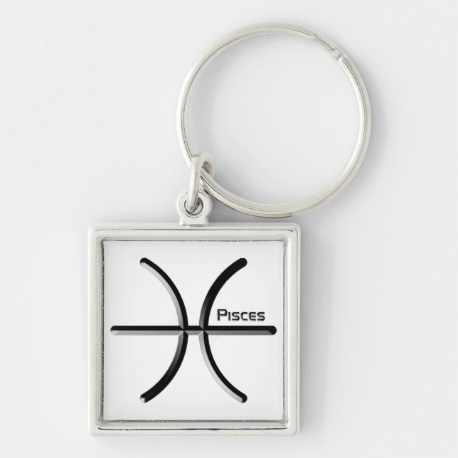 Porte-clés PISCES, Conception abstraite du signe zodiaque, T- (Devant)