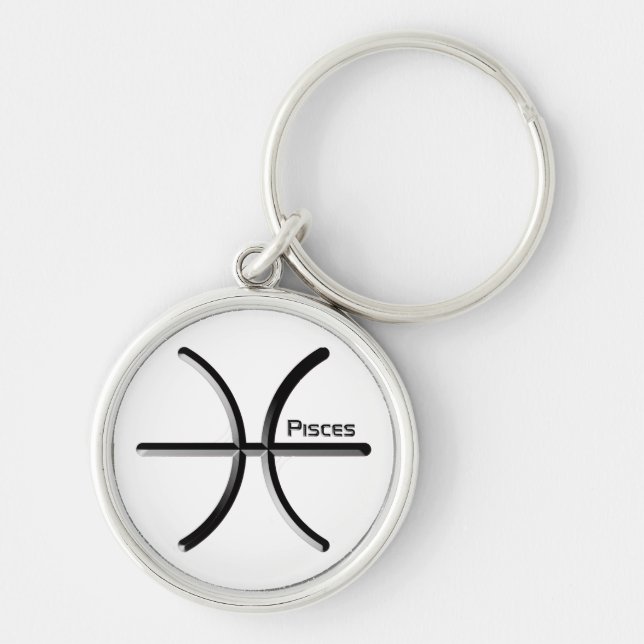 Porte-clés PISCES, Conception abstraite du signe zodiaque, T- (Devant)