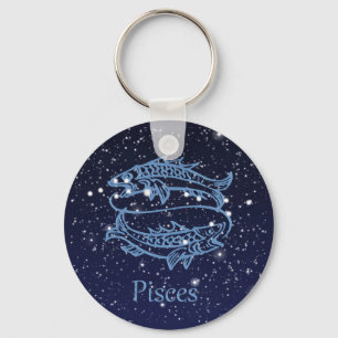 Porte-clés Pisces Constellation and Zodiac Sign with Stars
