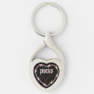 Porte-clés Pisces Constellation Gothique Aesthétique Fils Bar
