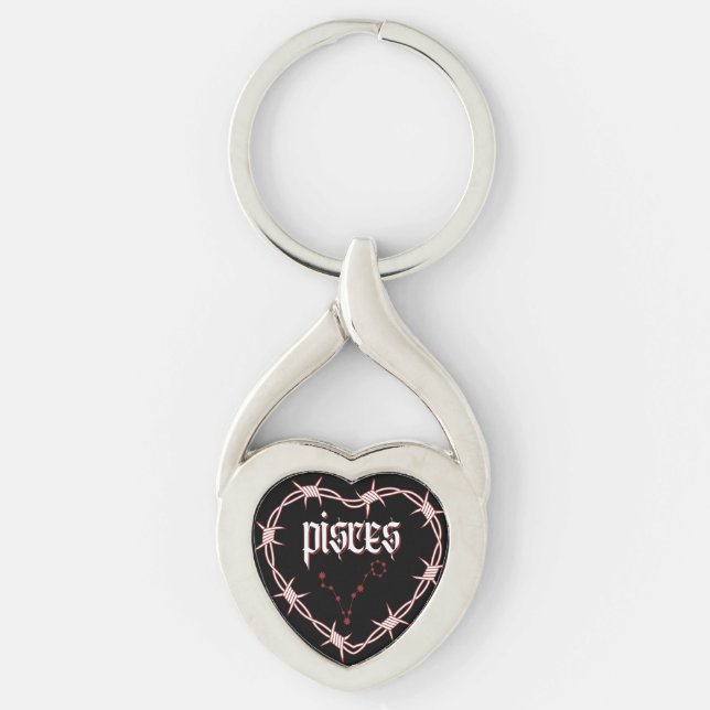Porte-clés Pisces Constellation Gothique Aesthétique Fils Bar (Devant)
