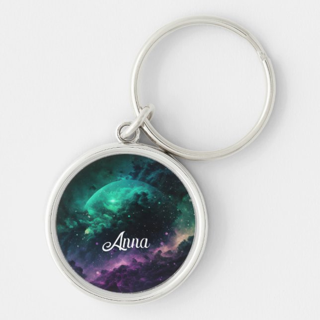 Porte-clés Pisces Starry Sky Zodiac Porte - clé avec nom pers (Devant)