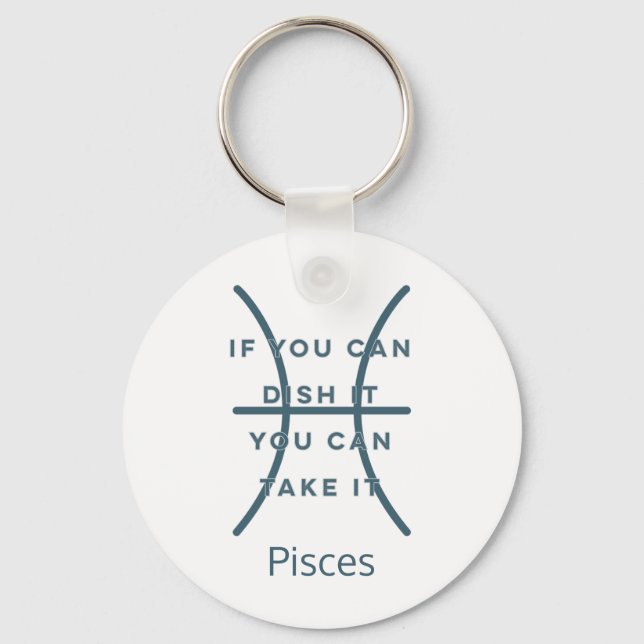Porte-clés Pisces Zodiac Sign Fun Citation Texte Bleu Anniver (Recto)