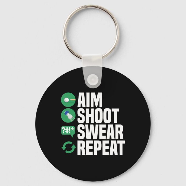 Porte-clés Piscine Aim Shoot Swear Funny (Recto)