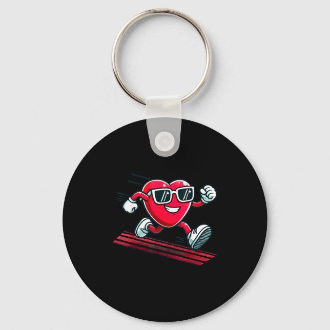 Porte-clés Piste de course de la Saint-Valentin cœur d'amour  (Recto)