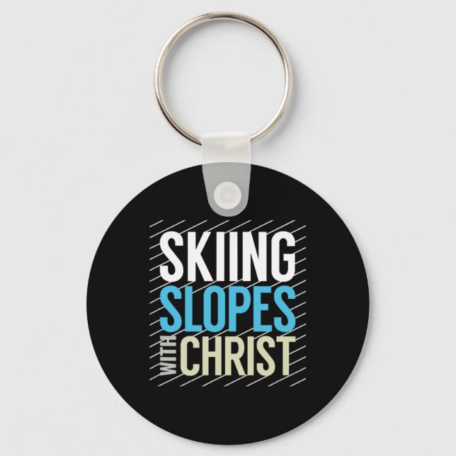 Porte-clés Pistes De Ski Avec Jésus (Recto)
