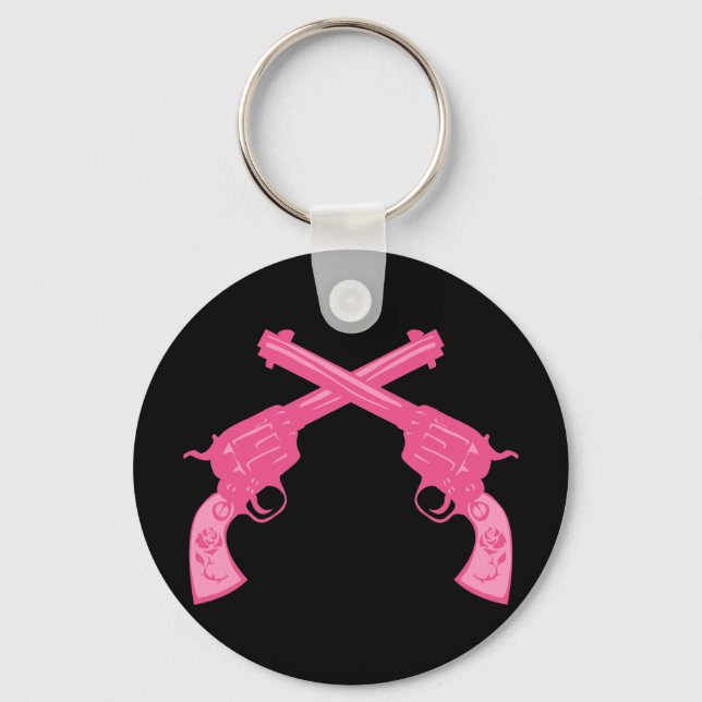 Porte-clés Pistols Croisés Rose Rétro (Recto)