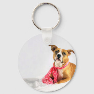 Porte-clés Pit Bull Puppy Love in Pink XOXO