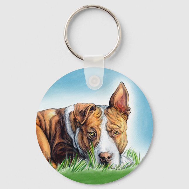 Porte-clés Pit Bull vous écoute (Recto)