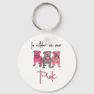Porte-clés Pitbull Chien En Octobre Nous Portons Pink Ribbon
