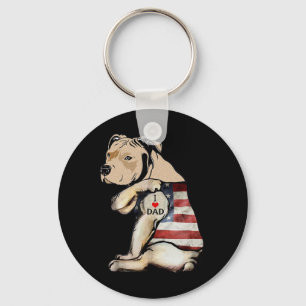 Porte-clés Pitbull I Love Papa Tattoo Fête des pères