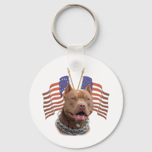 Porte-clés Pitbull patriotique