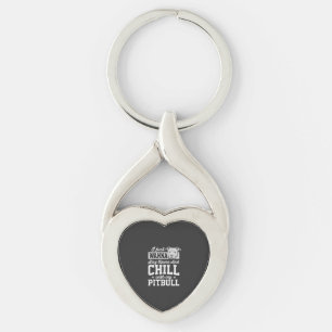 Porte-clés Pitbull Reste à la Maison et Design Chill