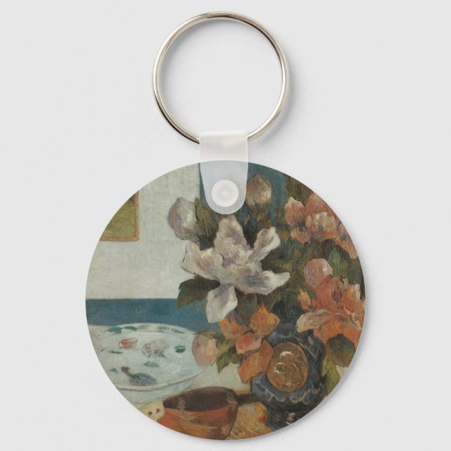 Porte-clés Pivoines Chinoises et Mandoline de Paul Gauguin (Recto)