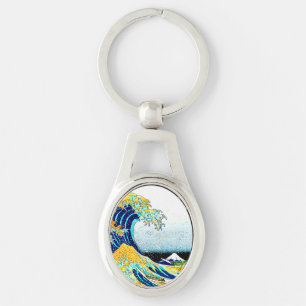 Porte-clés PixDezines Vintage, Grande Vague, Hokusai 葛飾北斎の神奈川
