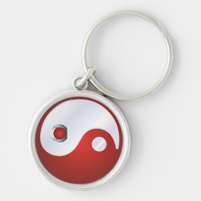Porte-clés PixDezines yin yang/blanc+rouge (Devant)