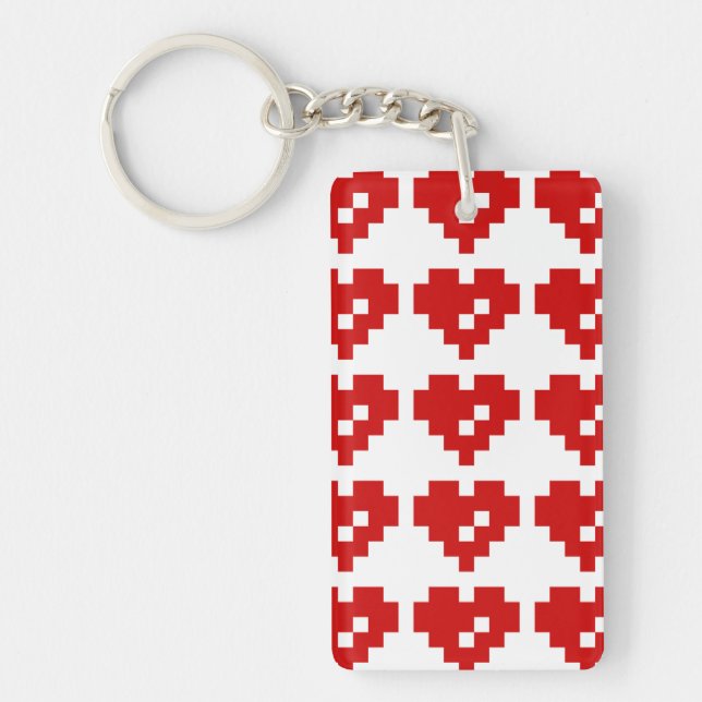 Porte-clés Pixel Coeur 8 bits Amour (Devant)