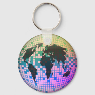 Porte-clés Pixel Globe