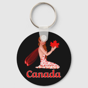 Porte-clés Pixie canadienne avec feuille d'érable