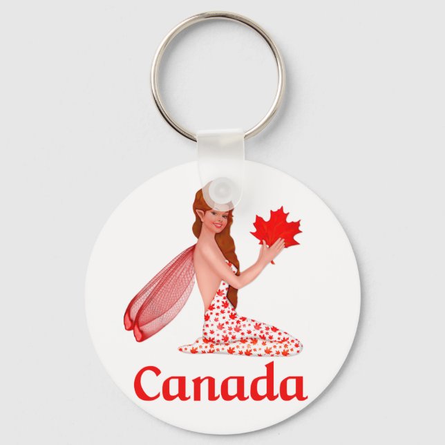 Porte-clés Pixie canadienne avec feuille d'érable (Recto)