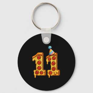 Porte-clés Pizza 11e anniversaire 11 ans Vieux Casquette de p