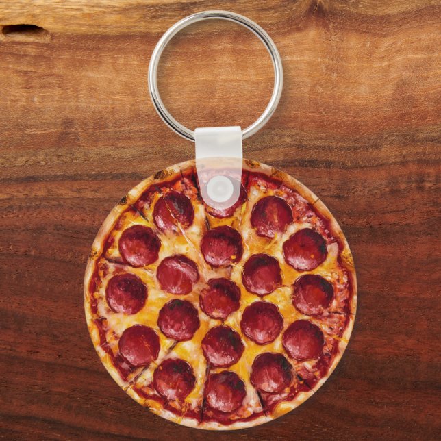 Porte-clés Pizza au Pepperoni (Recto)